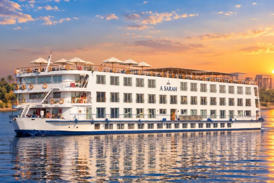 A Sara Nile cruise ship on the water