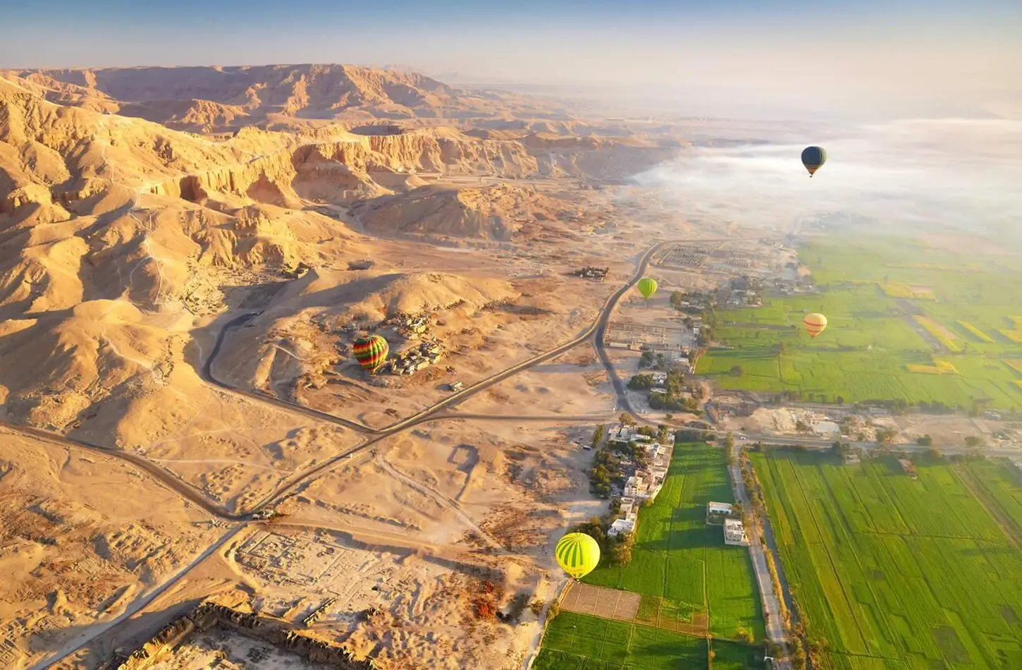 Hot-air balloon at dawn